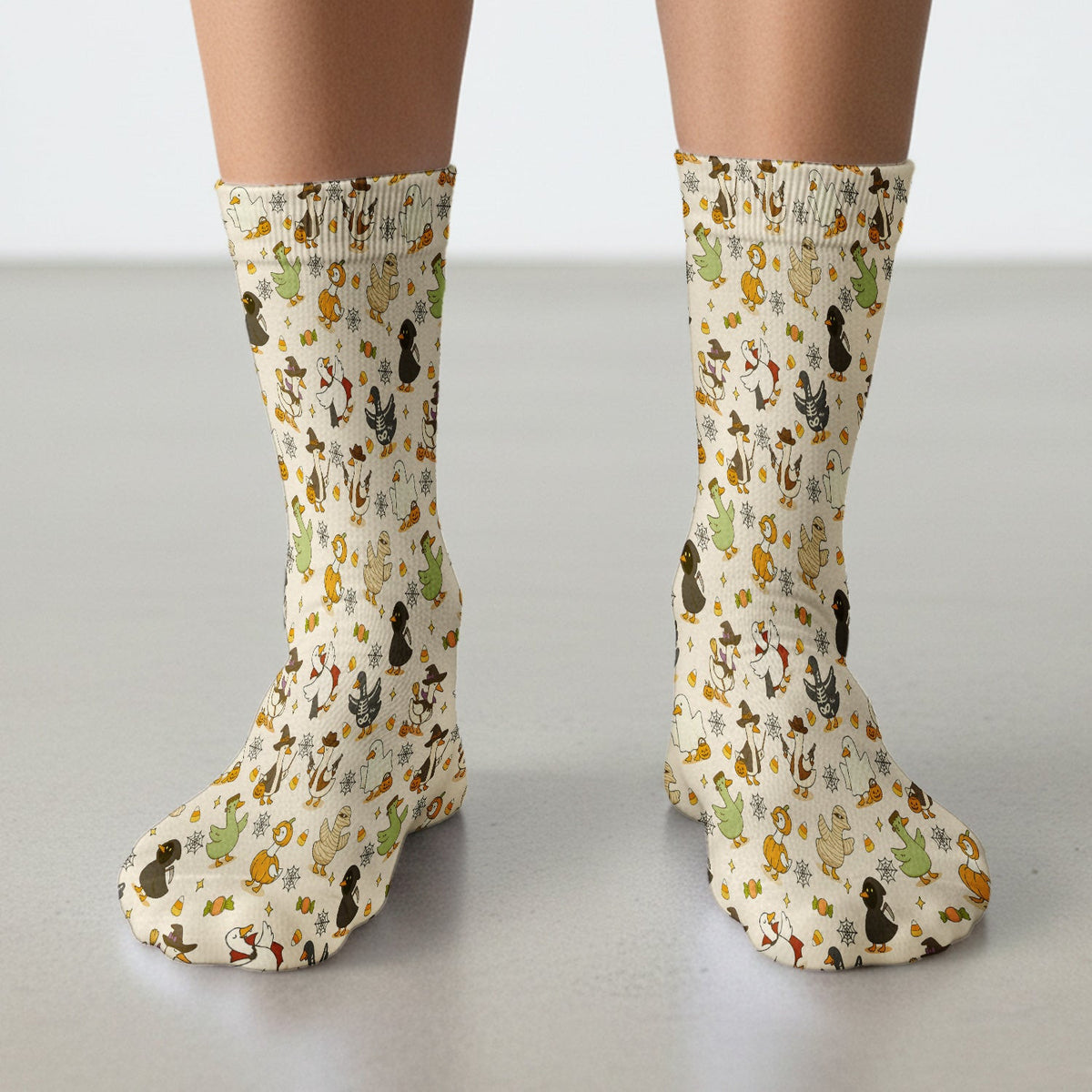 Funny Halloween Costume Ducks Pattern Socks, Adult Socks for Men and Women