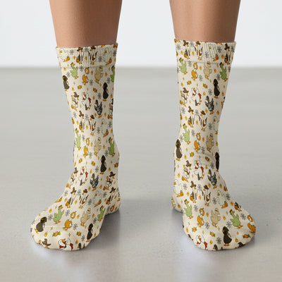 Funny Halloween Costume Ducks Pattern Socks, Adult Socks for Men and Women