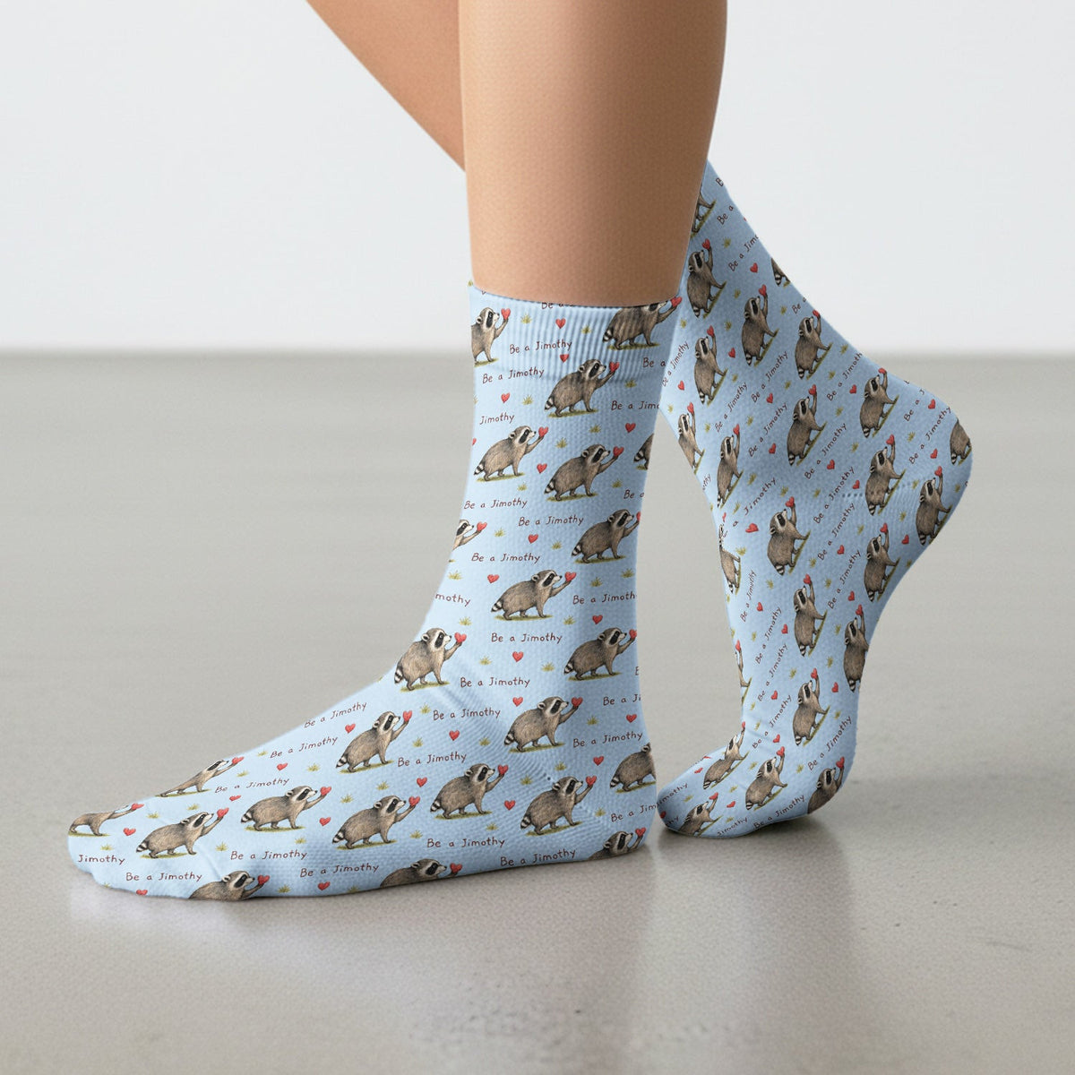 Cute Be A Jimothy Raccoon Hearts Socks, Adult Socks for Men and Women