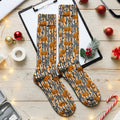 Halloween Bow Stripe Print Socks, Adult Socks for Men and Women
