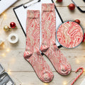 Pink Marble Swirl Abstract Pattern Socks, Adult Socks for Men and Women