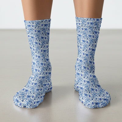 Cute Coastal Turtle Bow Pattern Socks, Adult Socks for Men and Women