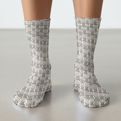 Funny Repeating Nurse Work Quote Text Pattern Socks, Breathable Fabrics Medical Uniform