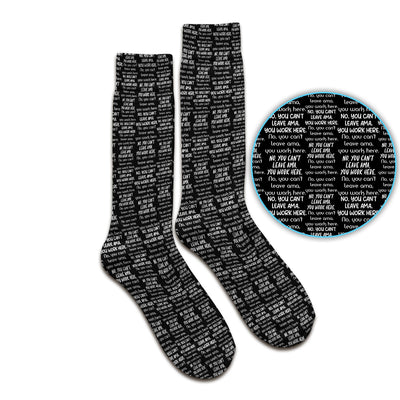 Funny Repeating Nurse Work Quote Text Pattern Socks, Breathable Fabrics Medical Uniform
