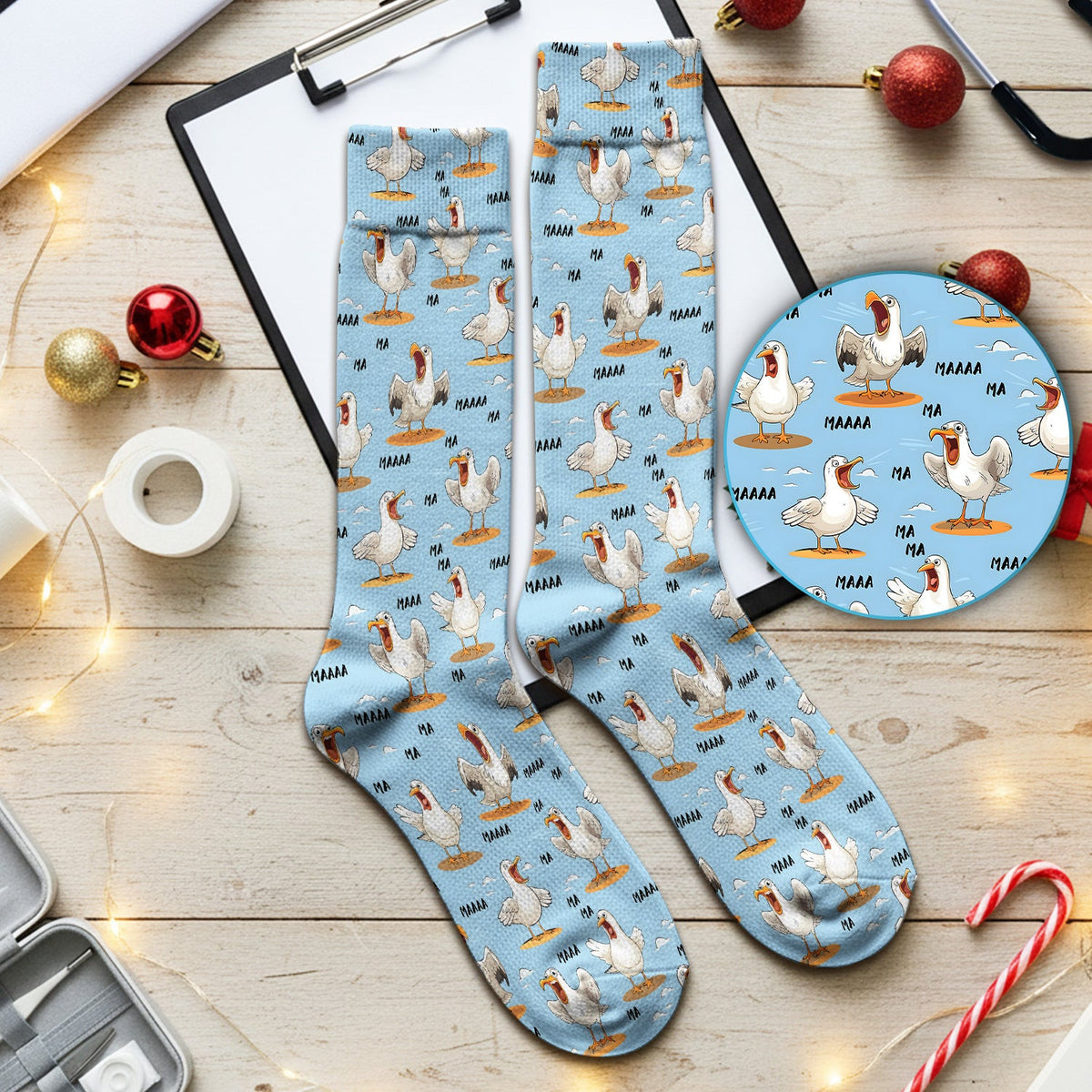 Funny Screaming Seagull Sky Pattern Socks, Adult Socks for Men and Women