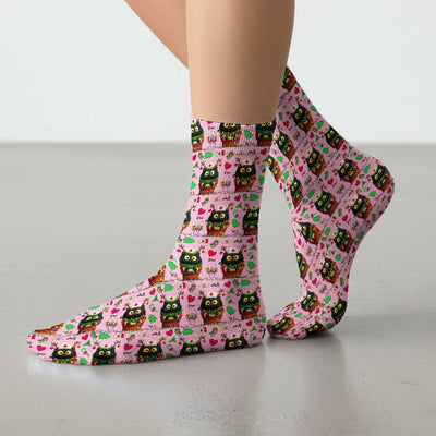 Funny Black Cat Socks for Nurse Doctor - Cute Reindeer Cat with Christmas Lights - Adult Socks for Men and Women