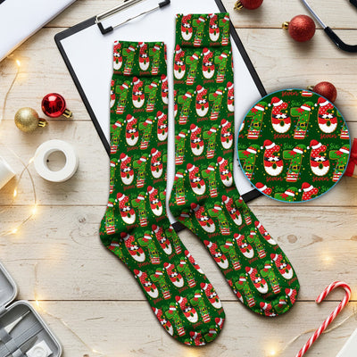 Christmas 67 Pattern Scrub Socks, Festive Holiday Medical Uniform Sock For Nursing