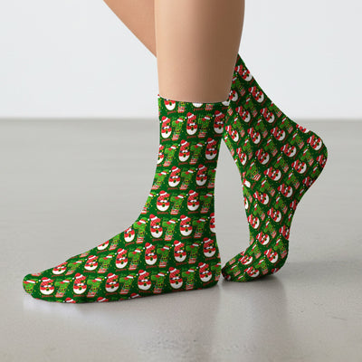 Christmas 67 Pattern Scrub Socks, Festive Holiday Medical Uniform Sock For Nursing