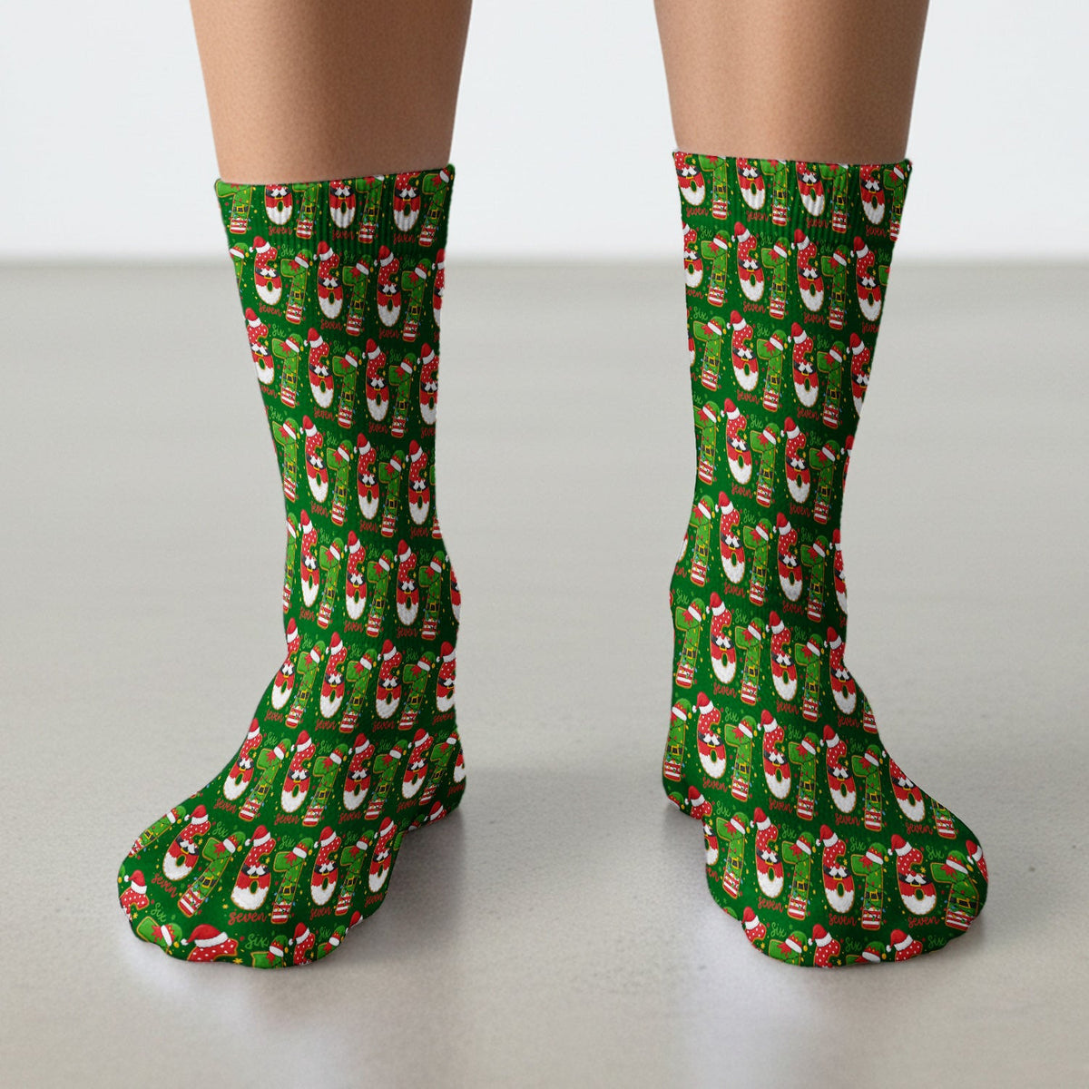 Christmas 67 Pattern Scrub Socks, Festive Holiday Medical Uniform Sock For Nursing