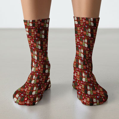 Christmas Cat Nurse Socks, Funny Holiday Medical Socks, Cute RN Gift For Nurses, Cat Lover Xmas Socks