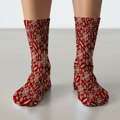 Snowflake Syringe Socks for Nurse Doctor - Winter Snow Adult Socks for Men and Women - Breathable Fabrics Medical Uniform