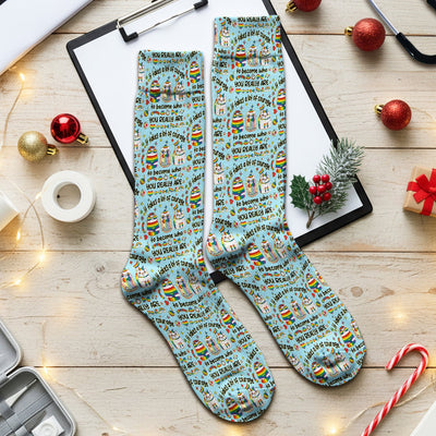 Inspirational Nurse Rainbow Cat Courage Quote Pattern Socks, Breathable Fabrics Medical Uniform
