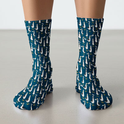 Funny Seagull Mom Seamless Pattern Scrub Socks, Socks for Nurse Doctor