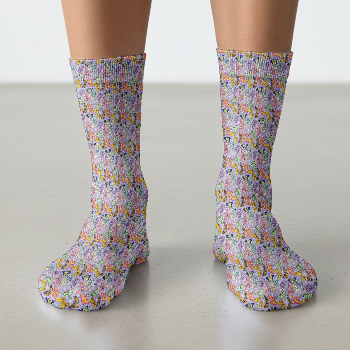 Colorful Butterfly Pattern Socks, Socks for Nurse Doctor