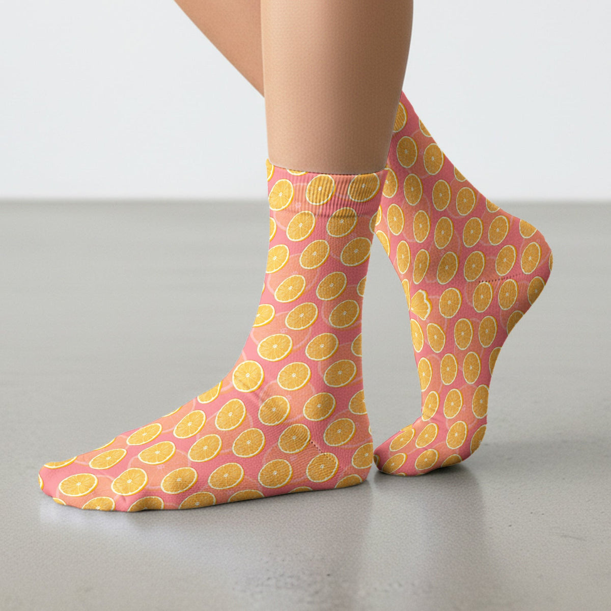 Fresh Orange Slice Pattern Socks, Socks for Nurse Doctor