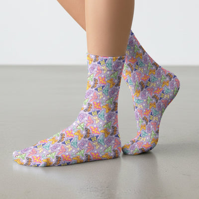 Colorful Butterfly Moth Pattern Socks, Socks for Nurse Doctor
