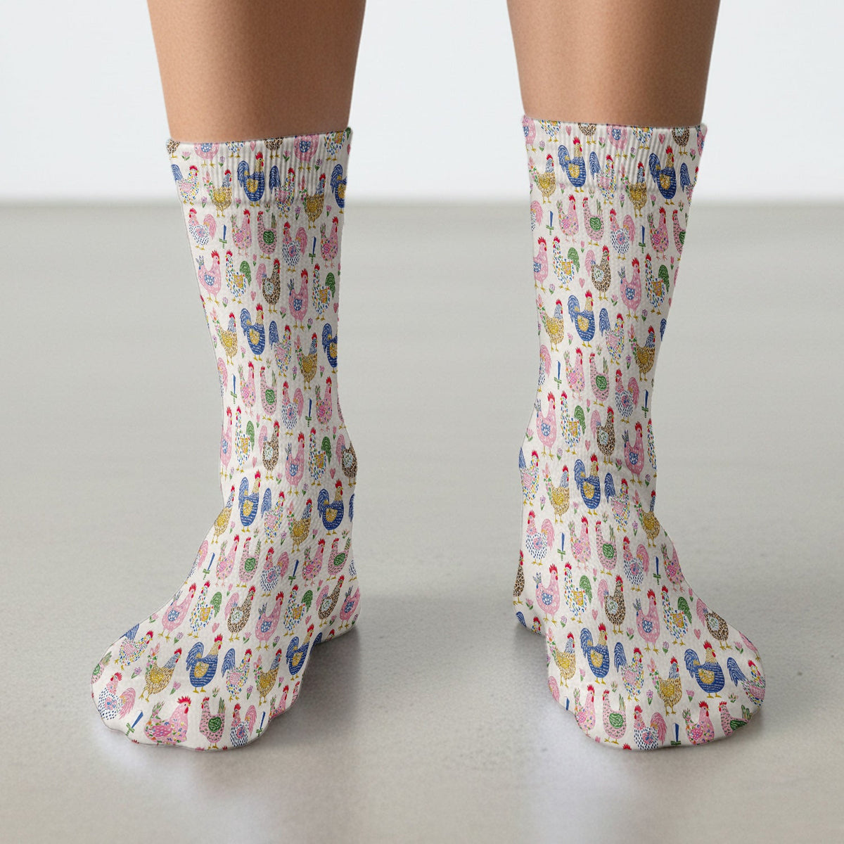 Funny Chicken Rooster Pattern Socks, Socks for Nurse Doctor