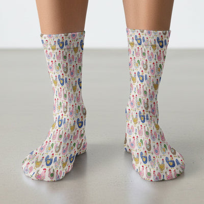 Funny Chicken Rooster Pattern Socks, Socks for Nurse Doctor