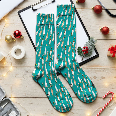 Funny Nurse Duck Pattern Socks, Breathable Fabrics Medical Uniform