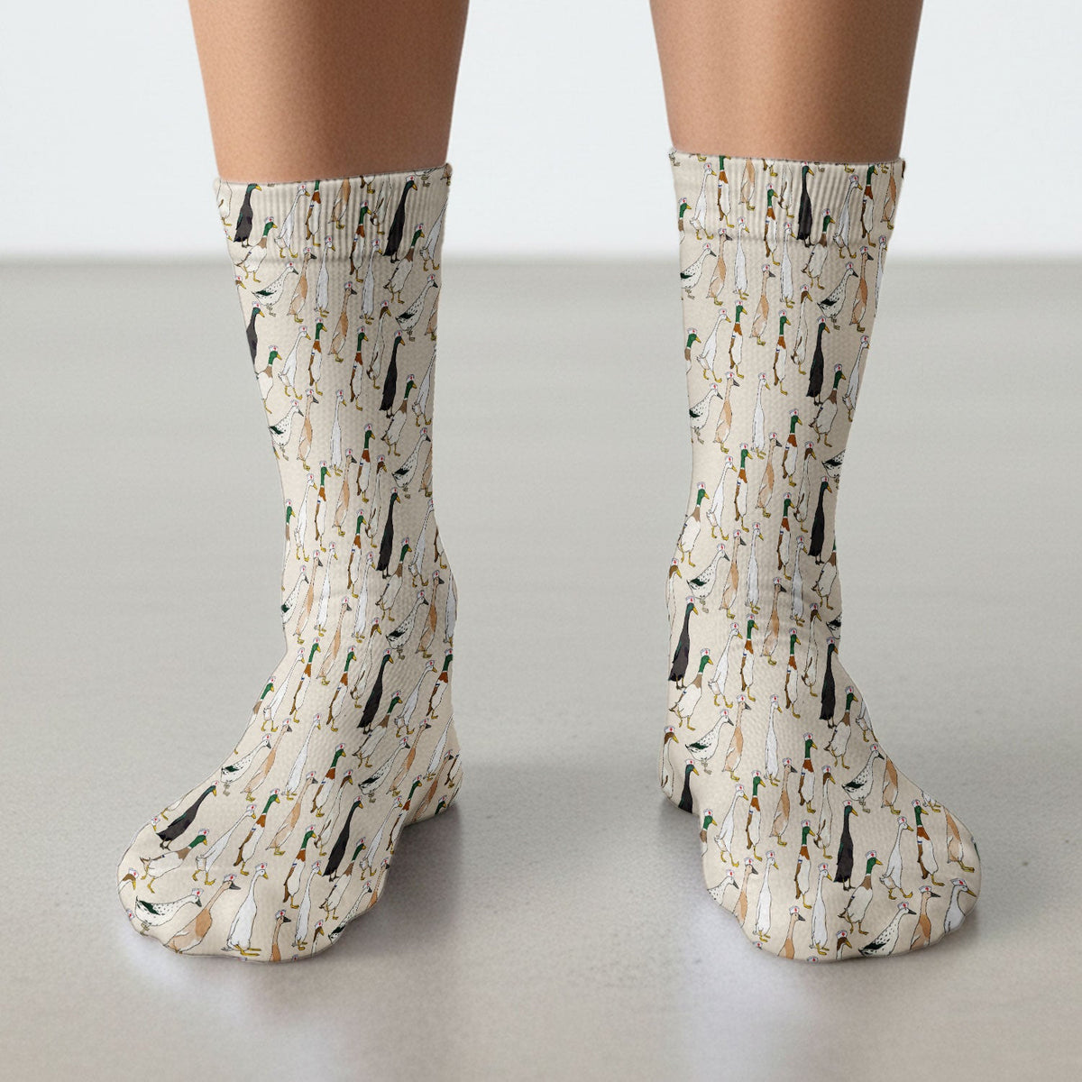 Funny Nurse Duck Pattern Socks, Breathable Fabrics Medical Uniform