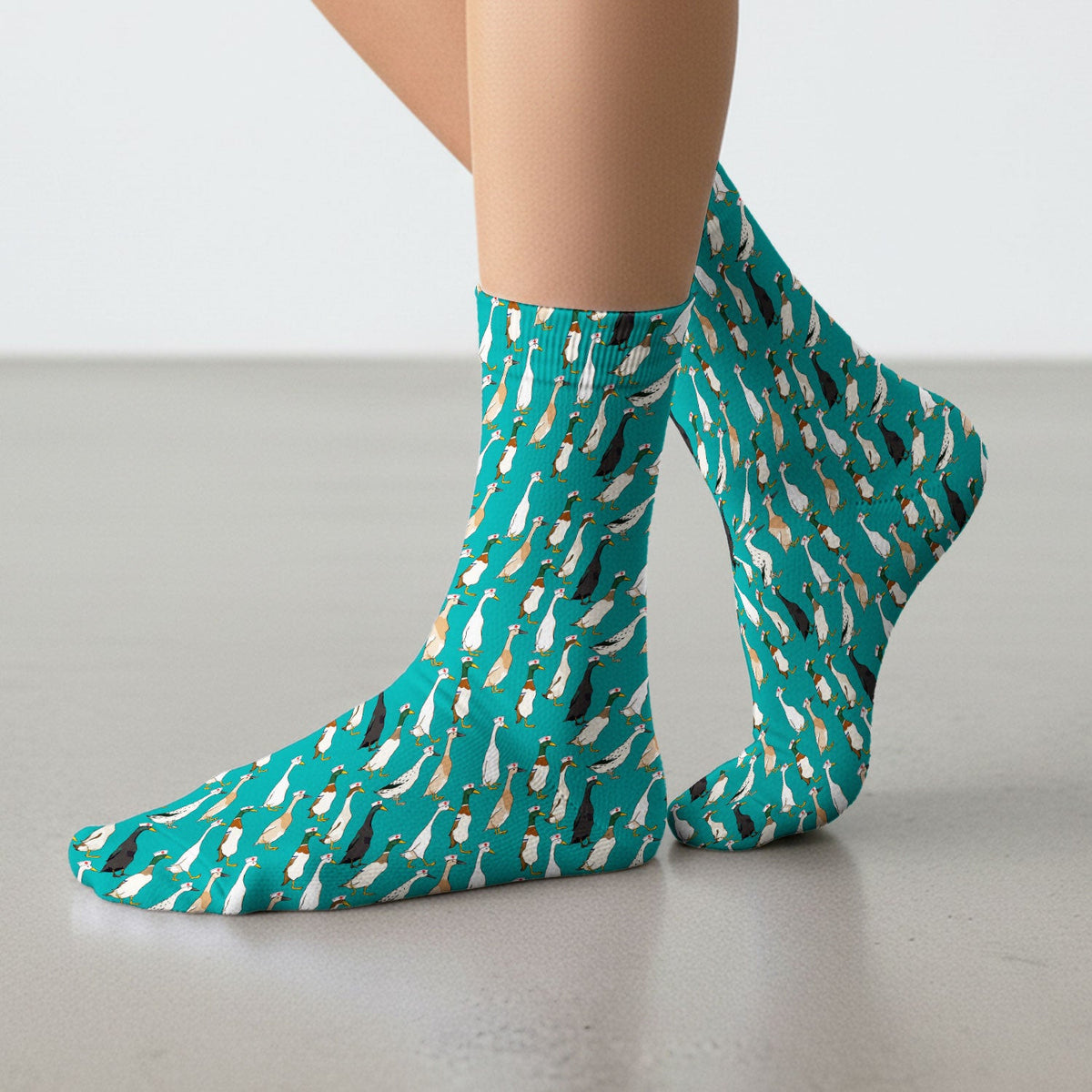 Funny Nurse Duck Pattern Socks, Breathable Fabrics Medical Uniform