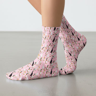 Funny Nurse Duck Pattern Socks, Breathable Fabrics Medical Uniform