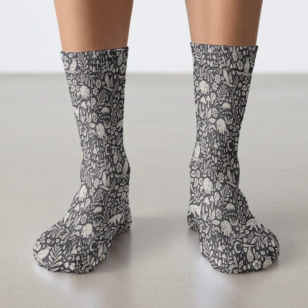 Woodland Animal Forest Pattern Socks, Socks for Nurse Doctor
