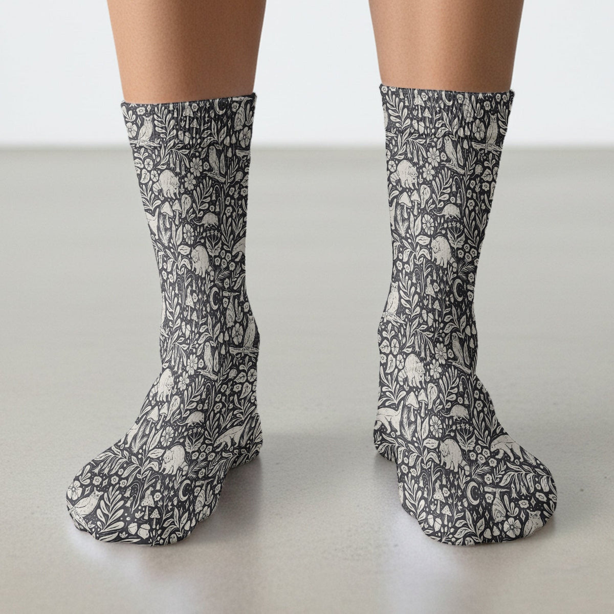 Woodland Animal Forest Pattern Socks, Socks for Nurse Doctor