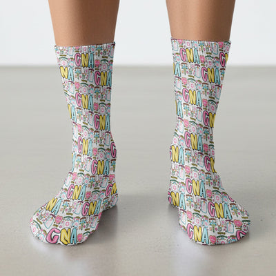 CNA Nurse Appreciation Pattern Socks, Breathable Fabrics Medical Uniform