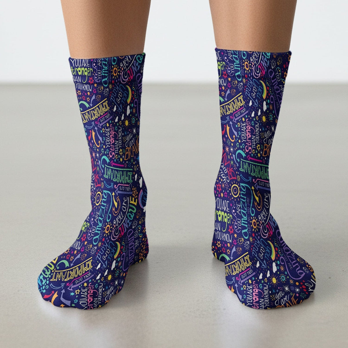 Inspirational Quote Pattern Socks, Socks for Nurse Doctor