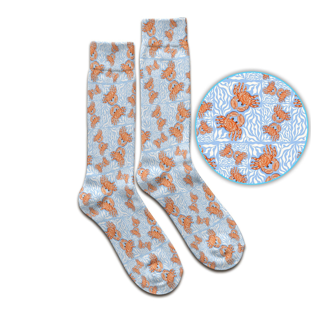 Cute Coastal Crab Print Socks, Socks for Nurse Doctor