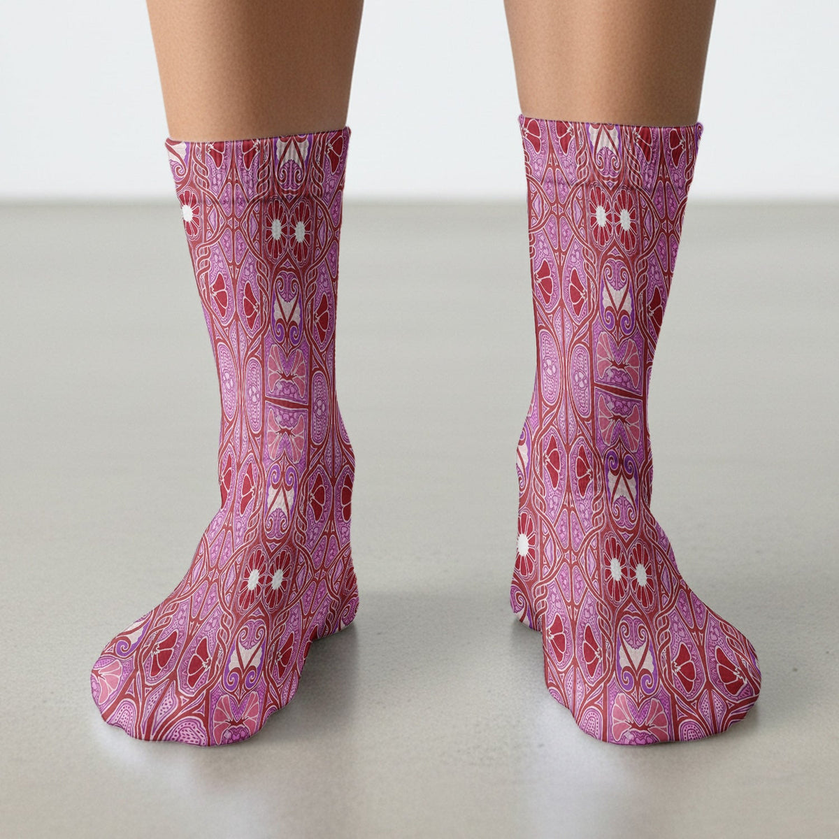 Vintage Ornamental Floral Pattern Socks, Socks for Nurse Doctor
