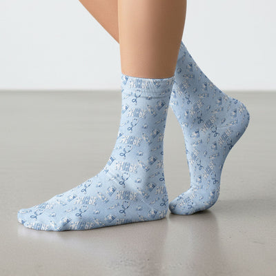 Blue Nurse Medical Pattern Socks, Socks for Nurse Doctor