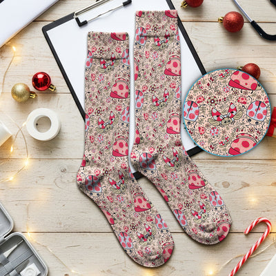 Cute Ladybug Rain Garden Pattern Socks, Socks for Nurse Doctor