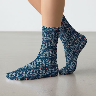 Festive Patriotic Skeleton America 250 Pattern Socks, Socks for Nurse Doctor