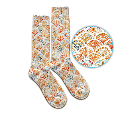 Cute Boho Fan Pattern Socks, Socks for Nurse Doctor