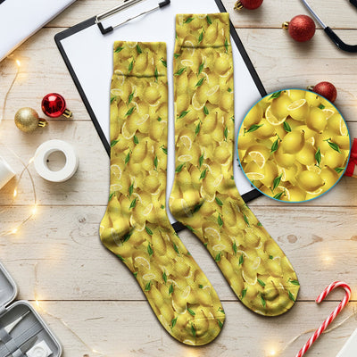 Fresh Lemon Fruit Pattern Socks, Adult Socks for Men and Women