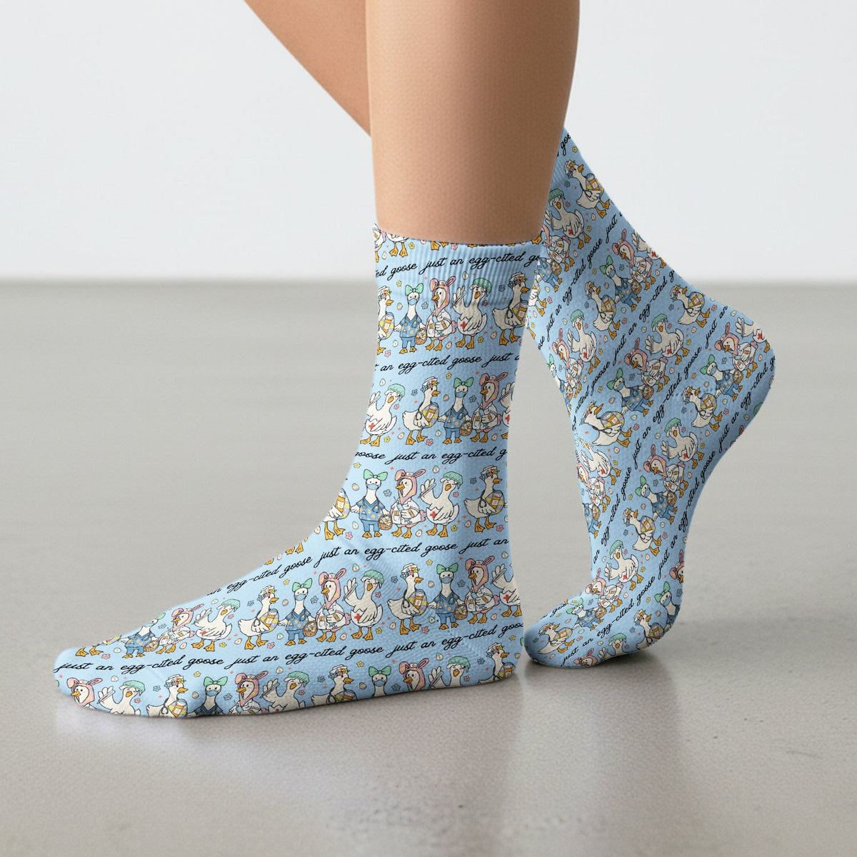 Funny Easter Nurse Goose Pattern Socks, Breathable Fabrics Medical Uniform