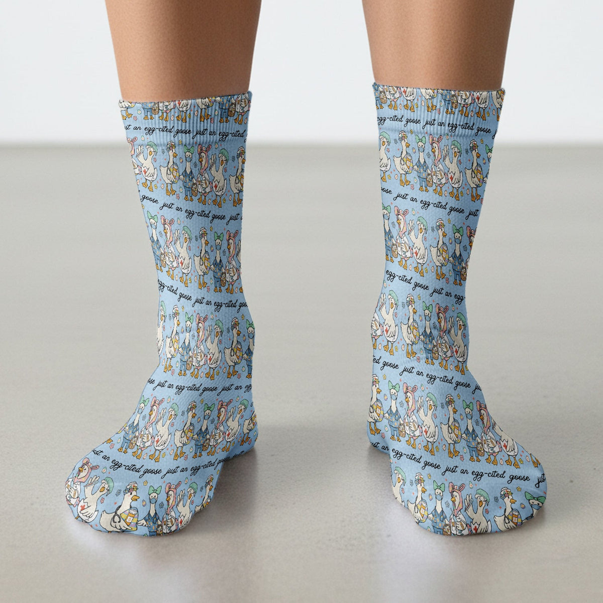 Funny Easter Nurse Goose Pattern Socks, Breathable Fabrics Medical Uniform