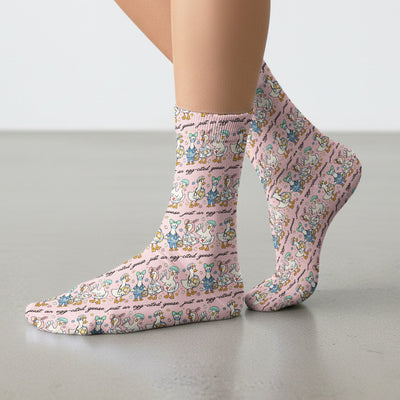 Funny Easter Nurse Goose Pattern Socks, Breathable Fabrics Medical Uniform