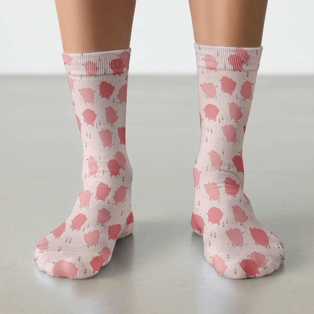 Pink Pig Farm Pattern Socks, Socks for Nurse Doctor