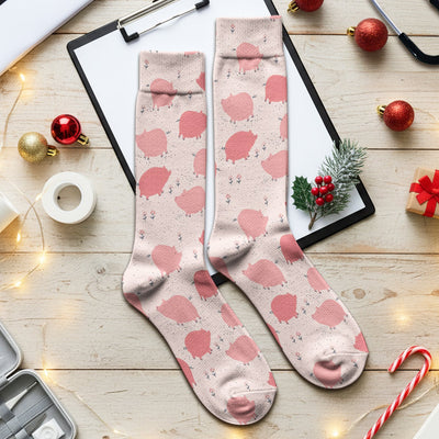 Pink Pig Farm Pattern Socks, Socks for Nurse Doctor