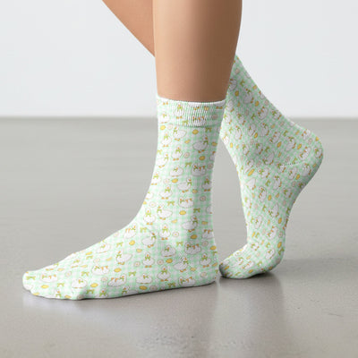 Adorable Ducks Lemon Daisy Pattern Socks, Socks for Nurse Doctor
