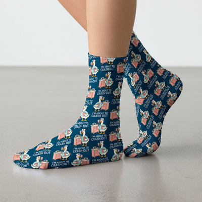 Funny Nurse Goose Crash Out Pattern Socks, Breathable Fabrics Medical Uniform
