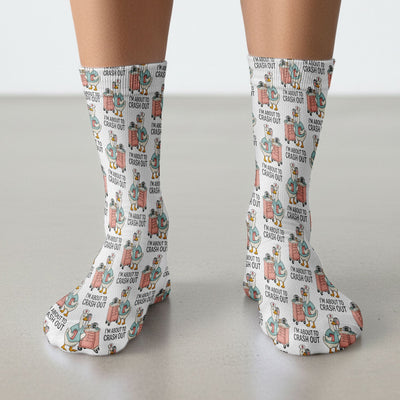 Funny Nurse Goose Crash Out Pattern Socks, Breathable Fabrics Medical Uniform