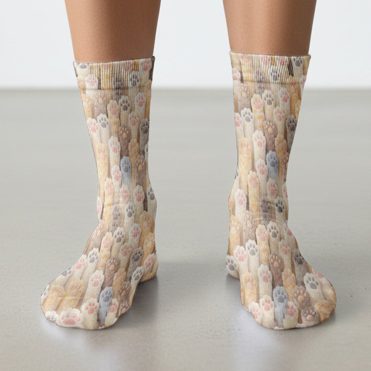 Cute Fluffy Cat Paw Pattern Socks, Socks for Nurse Doctor