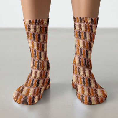 Cute Dachshund Butt Pattern All Over Print Socks, Adult Socks for Men and Women