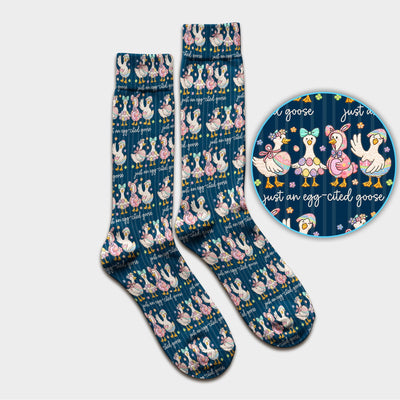 Cute Easter Goose Egg Pattern Socks, Breathable Fabrics Medical Uniform