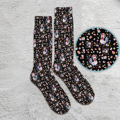 Funny Easter Nurse Chicken Pattern Socks, Socks for Nurse Doctor