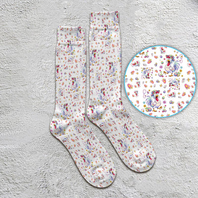 Funny Easter Nurse Chicken Pattern Socks, Socks for Nurse Doctor